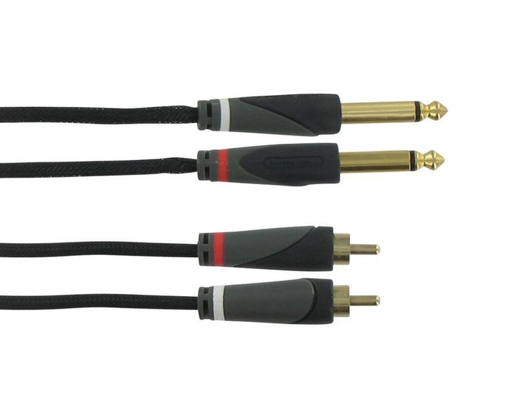 Connect Research CRE4751 1.2м 2 x RCA 2 x 6,35 мм Черный аудио кабель
