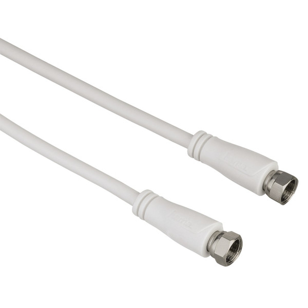 Hama 75122436 5m F Plug F Plug White coaxial cable