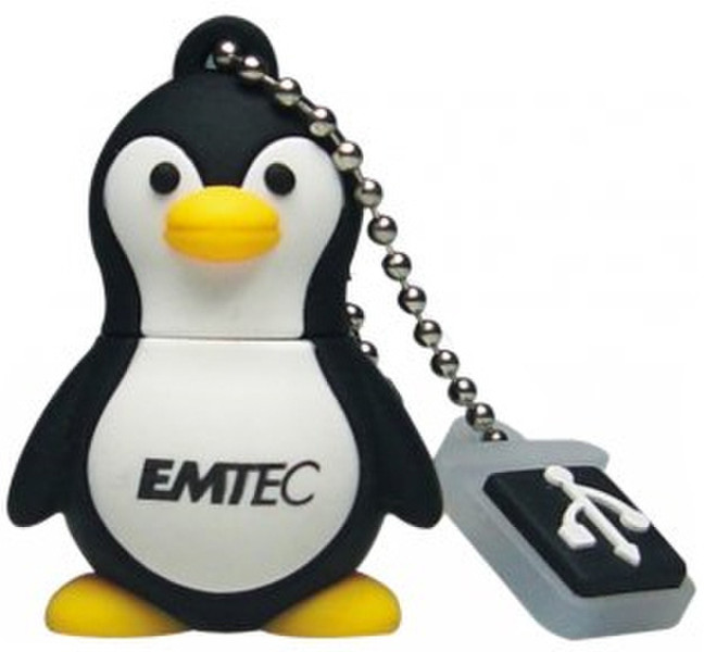 Emtec 2GB USB 2.0 Animals Penguin 2ГБ USB 2.0 Тип -A Черный, Белый USB флеш накопитель