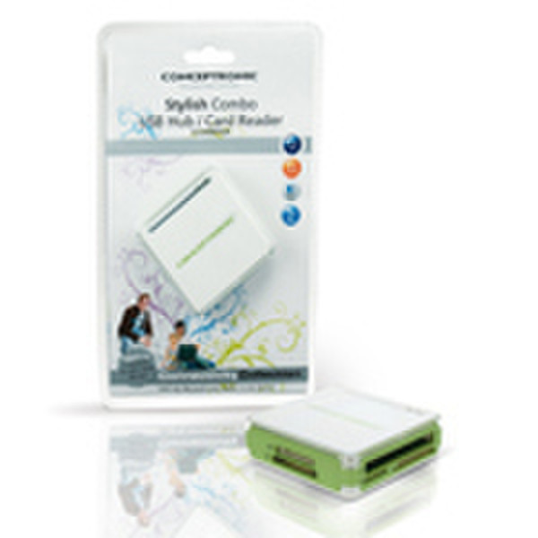 Conceptronic Stylish Multi Card Reader and 3 Ports Hub Kartenleser