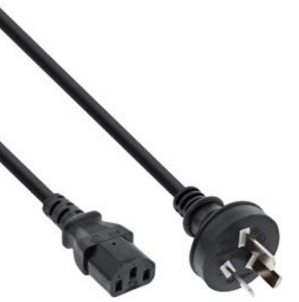 InLine 16650F 0.5м Power plug type I Разъем C13 Черный кабель питания
