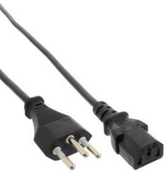 InLine 16651R 1м Power plug type J Разъем C13 Черный кабель питания
