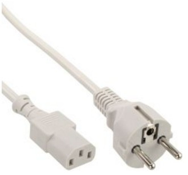 InLine 16647C 3m C13 coupler CEE7/7 Grey,White power cable