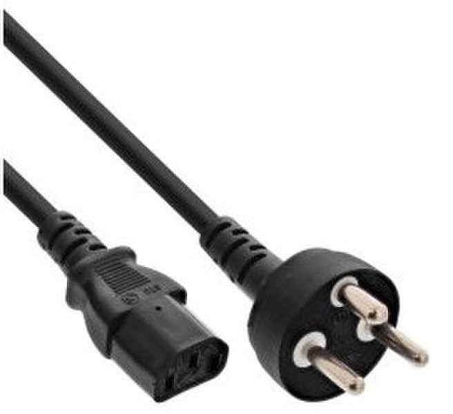 InLine 16653K 3m Power plug type K C13 coupler Black power cable