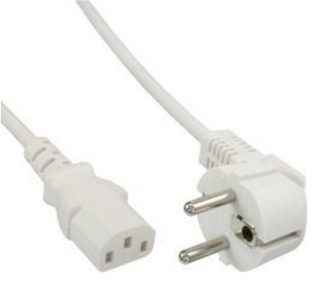 InLine 16650W 0.5m CEE7/7 C13 coupler White power cable