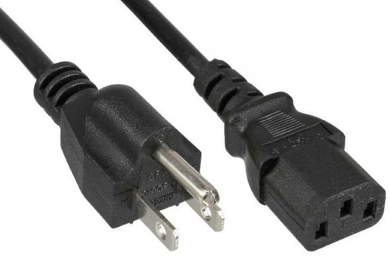 InLine 16650U 0.5m C13 coupler NEMA 1-15P Black power cable