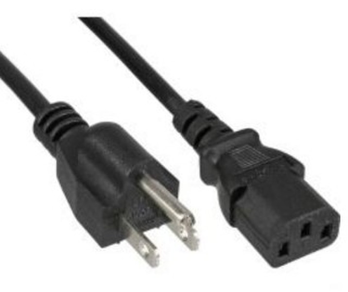 InLine 16651U 1m C13 coupler NEMA 1-15P Black power cable