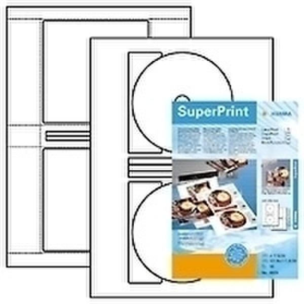 HERMA CD/CD cover labels combination pack white SuperPrint самоклеящийся ярлык