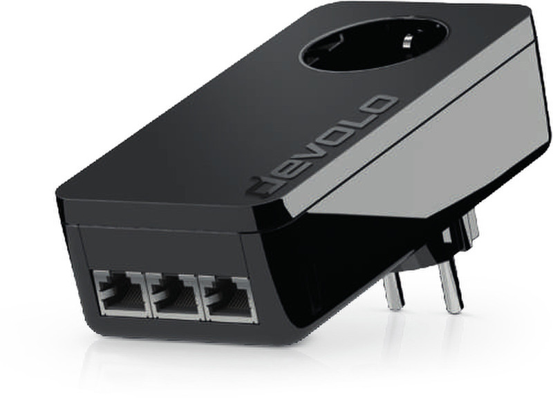 Devolo dLAN® pro 1200+ triple 1200Mbit/s Eingebauter Ethernet-Anschluss Schwarz 1Stück(e) PowerLine Netzwerkadapter
