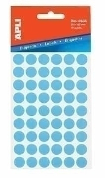 APLI Circular labels 5 sheets 13 x 13mm Blue Blue 175pc(s) self-adhesive label