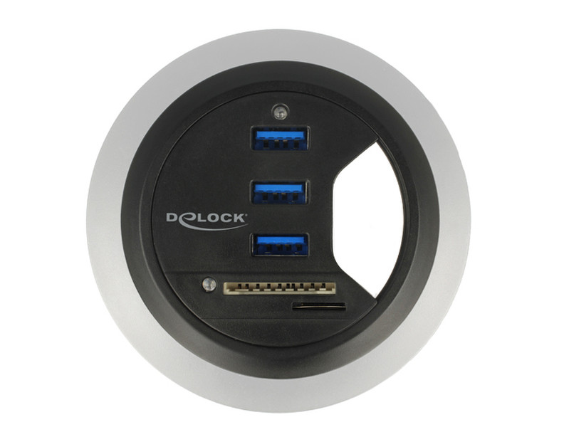 DeLOCK 62869 USB 3.0 (3.1 Gen 1) Type-A 5000Мбит/с Черный хаб-разветвитель
