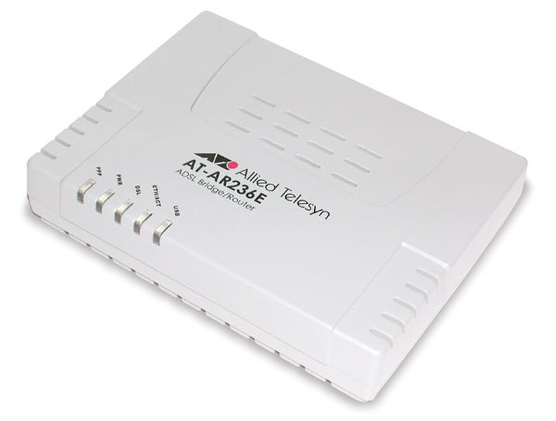 Allied Telesis ADSL bridge/router w/ 1x Ethernet port & 1x USB port ADSL White wired router