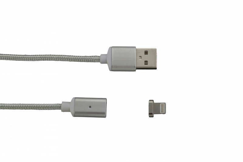 Peter Jäckel 16180 Lightning USB Cеребряный, Белый дата-кабель мобильных телефонов