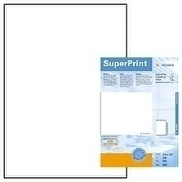 HERMA Labels white 210x297 SuperPrint 200 pcs. Белый 200шт самоклеящийся ярлык