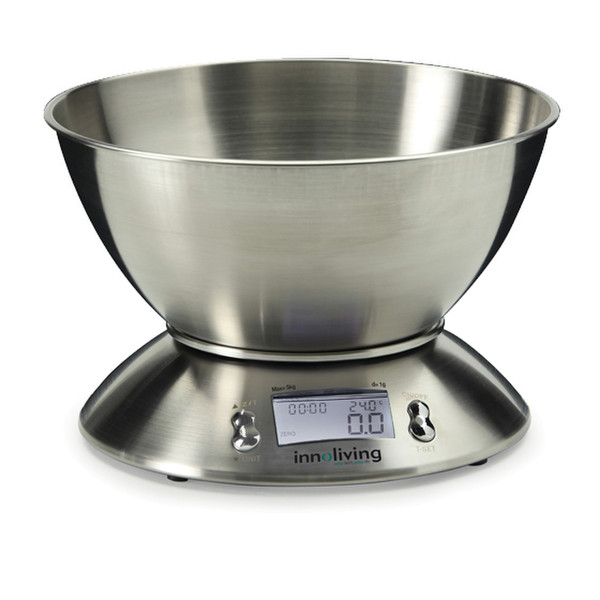 Innoliving INN-127 Tabletop Round Electronic kitchen scale Stainless steel