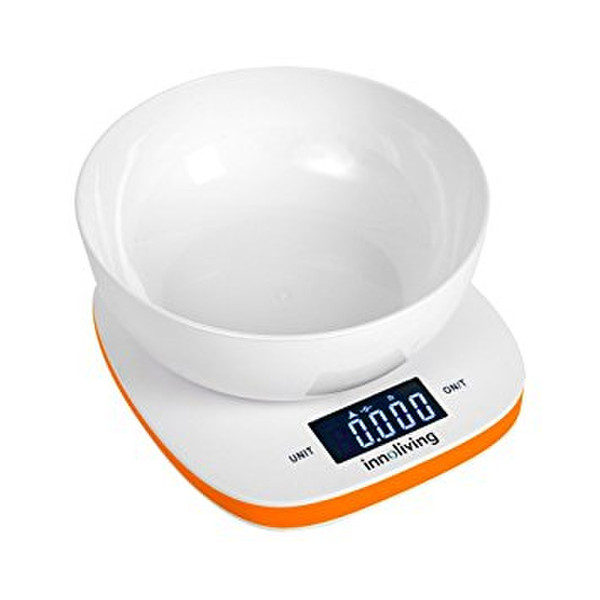 Innoliving INN-132O Настольный Квадратный Электронные кухонные весы Оранжевый, Белый кухонные весы