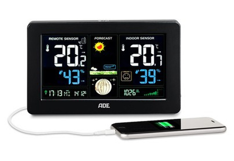 ADE WS 1704 Battery Black weather station