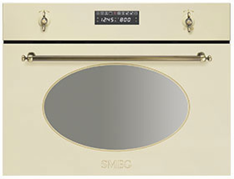 Smeg S845MCPO9 Встроенный Микроволновая печь с грилем 34л 1000Вт Латунь, Кремовый микроволновая печь