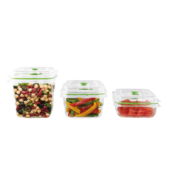 FoodSaver FFC020X-01 Rectangular Box 1.8L Transparent 3pc(s) food storage container