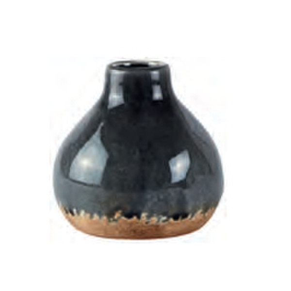 KJ Collection 162179 Ваза дынеобразной формы Kерамический Коричневый, Серый ваза