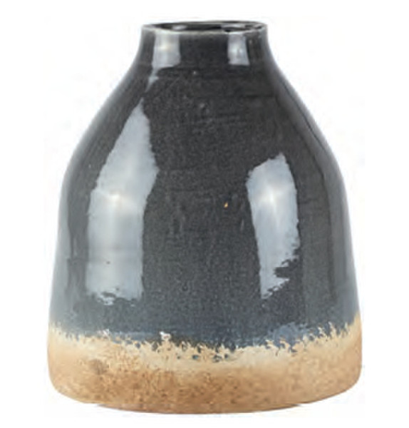 KJ Collection 162185 Ваза дынеобразной формы Kерамический Коричневый, Серый ваза