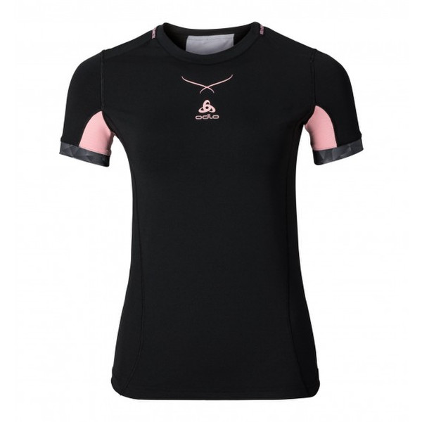 Odlo 160121 T-shirt S Short sleeve Crew neck Black,Pink