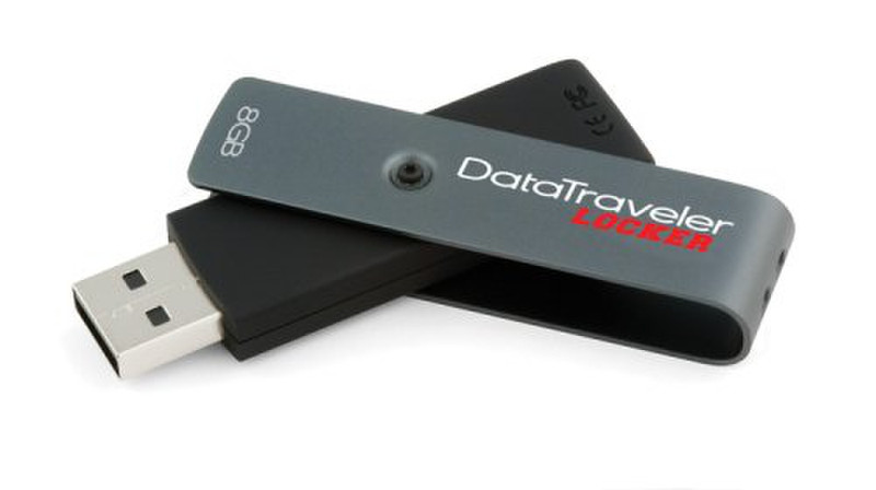 Kingston Technology DataTraveler 8GB Locker 8ГБ USB 2.0 Тип -A Черный USB флеш накопитель