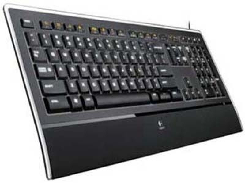 Logitech Illuminated keyboard USB QWERTY Черный клавиатура