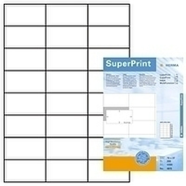 HERMA Labels white 70x37 SuperPrint 4800 pcs. 4800шт самоклеящийся ярлык