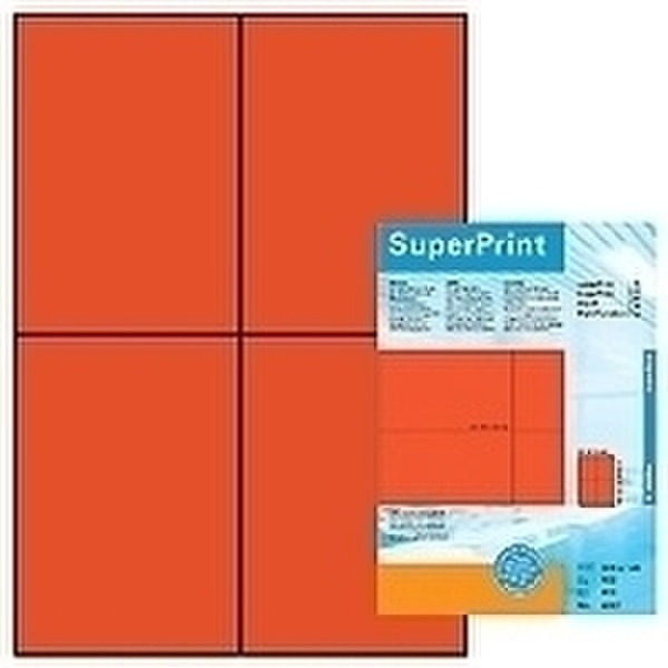 HERMA Labels red 105x148 SuperPrint 400 pcs. 400шт самоклеящийся ярлык