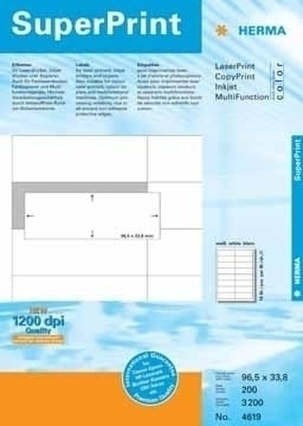 HERMA Labels white 96,5x33,8 SuperPrint 3200 pcs. 3200pc(s) self-adhesive label