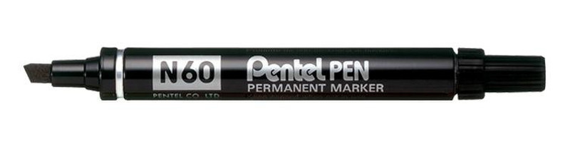 Pentel N 60 Скошенный наконечник Черный 12шт перманентная маркер