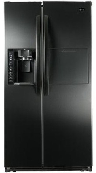 LG GR-P2479ECPN freestanding 693L Black side-by-side refrigerator