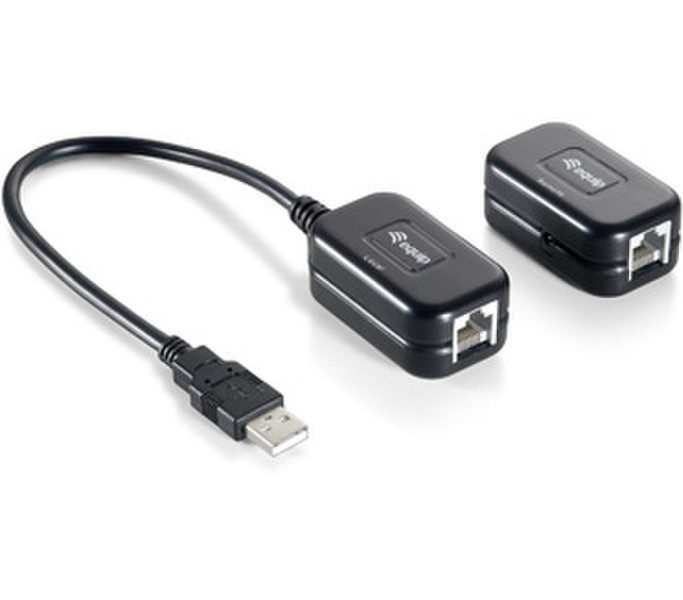 Equip USB 1.1 Extender 45m, Cat.5e/-Cat.6 USB 1.1 Cat.6 Черный кабельный разъем/переходник
