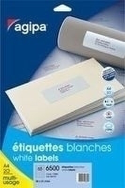 Agipa White multipurpose labels 20 sheets A4. 18 x 12 mm Weiß 4600Stück(e) selbstklebendes Etikett