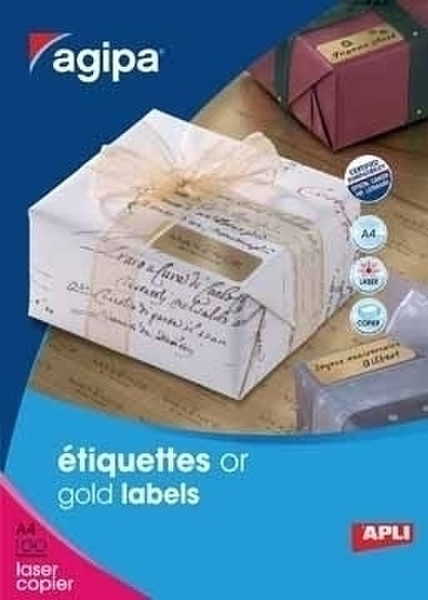 Agipa Metalized labels GOLD LASER 20 A4 55 x 30 mm Gold 540pc(s) self-adhesive label