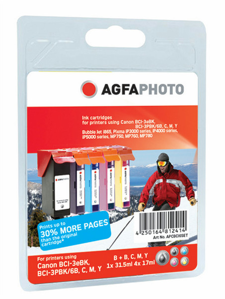 AgfaPhoto APCBCI6SET Black,Cyan,Magenta,Yellow ink cartridge