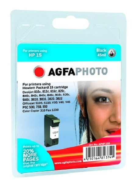 AgfaPhoto APHP15B Черный струйный картридж