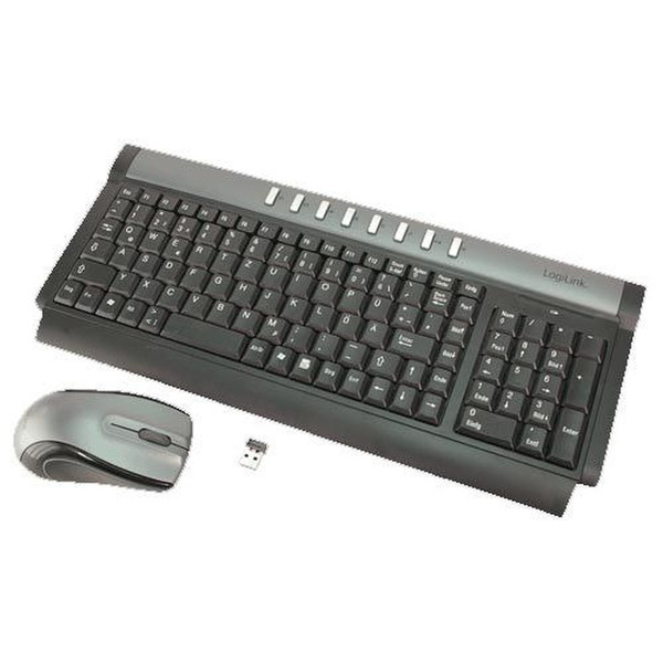 LogiLink Keyboard Mouse Combo RF RF Wireless QWERTY keyboard