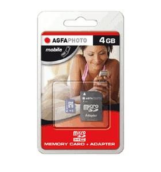 AgfaPhoto Mobile MicroSDHC, 4GB 4ГБ MicroSDHC карта памяти