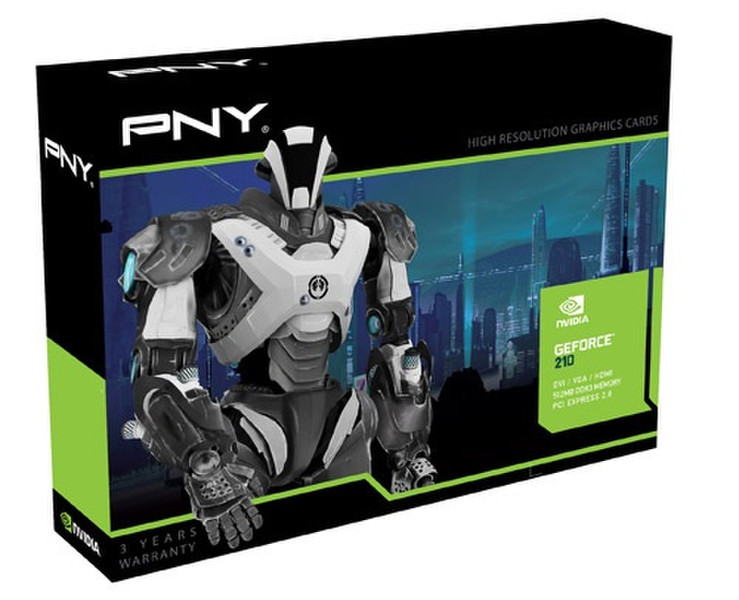 PNY GM0G210N2E49HPB GeForce 210 0.5GB GDDR3 Grafikkarte