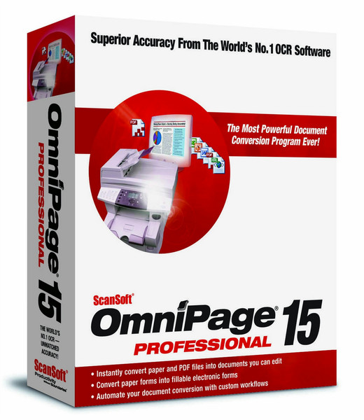 Nuance OmniPage Professional 15.0, International English, Full