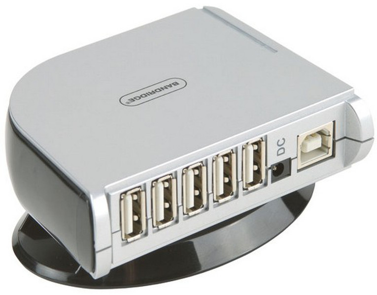 Bandridge BCP4107EC 480Mbit/s Black,Silver interface hub