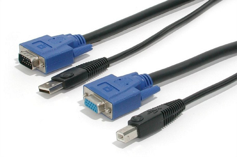 Newstar KVM Switch cable, USB 3m Schwarz Tastatur/Video/Maus (KVM)-Kabel