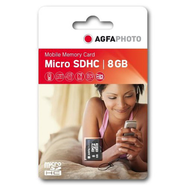 AgfaPhoto Mobile MicroSDHC, 8GB 8ГБ MicroSDHC карта памяти