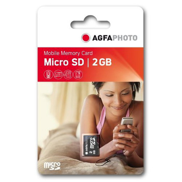 AgfaPhoto Mobile MicroSD, 2GB 2ГБ MicroSDHC карта памяти