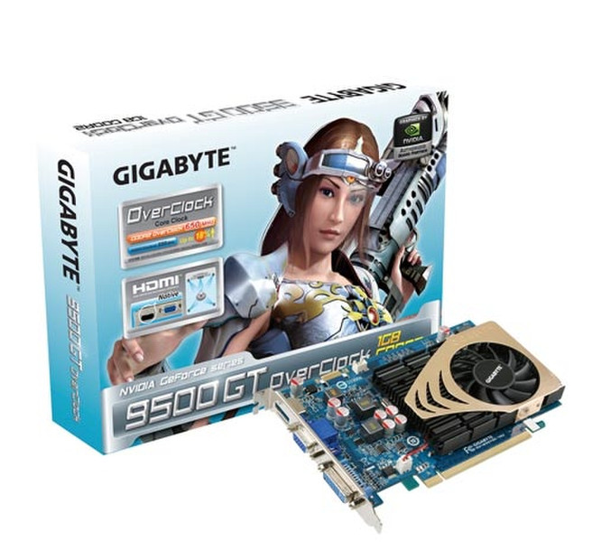 Gigabyte N95TOC-1GI GeForce 9500 GT 1ГБ GDDR2 видеокарта