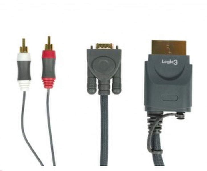 Logic3 VGA TFT AV Cable for XB360 2m RCA S-Video (4-pin) Grey