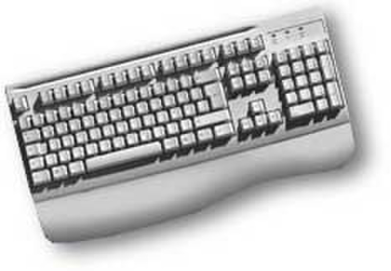 Mitsumi FQ 180 Keyboard Ergonomic PS/2 AZERTY Grau Tastatur