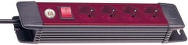 Brennenstuhl Premium-Line 4розетка(и) 1.8м Черный, Красный сетевой фильтр